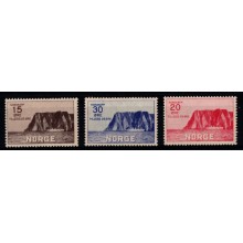 1930 - Norge - AFA 159-61 - Frimærke - Nordkap I - Komplet sæt - Ustemplet.